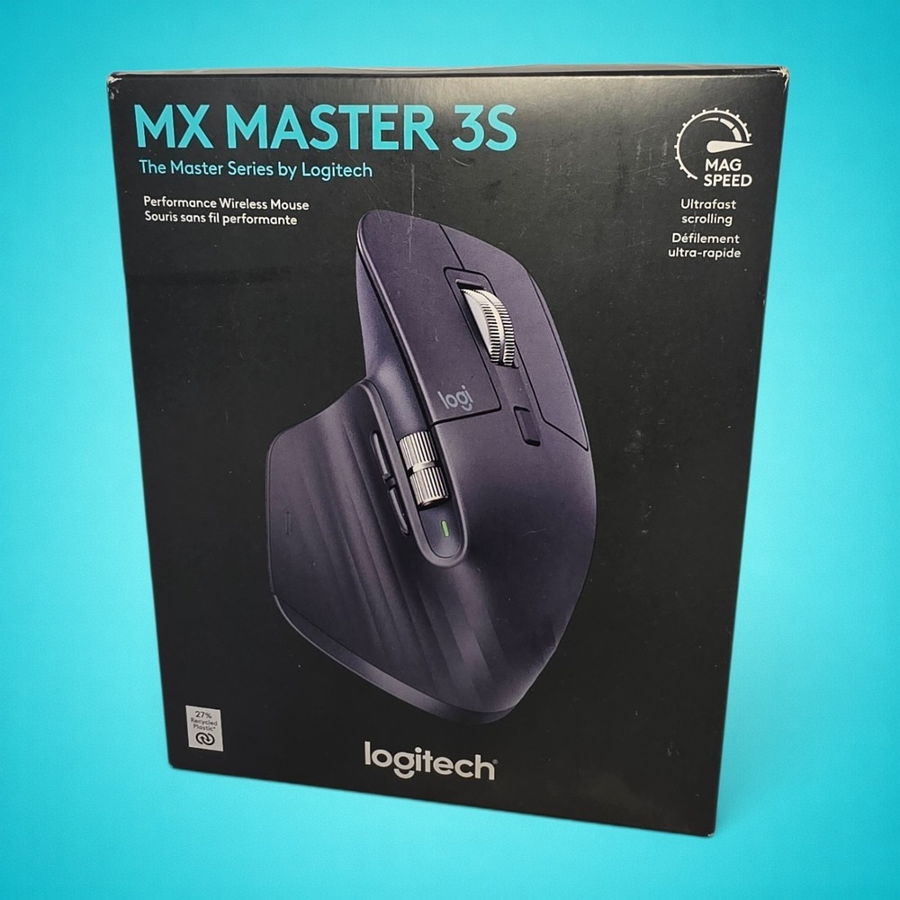 New Authentic Logitech MX Master 3S Wireless Mouse Chrome -Graphite (910-006557)